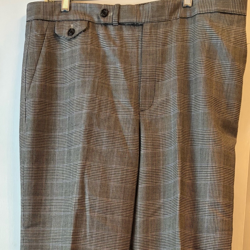 Chaps Black and White Houndstooth Trousers